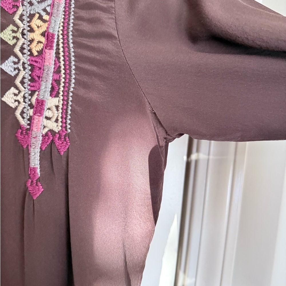 Johnny Was Biya Embroidered Silk Blouse size Small - Picture 9 of 9